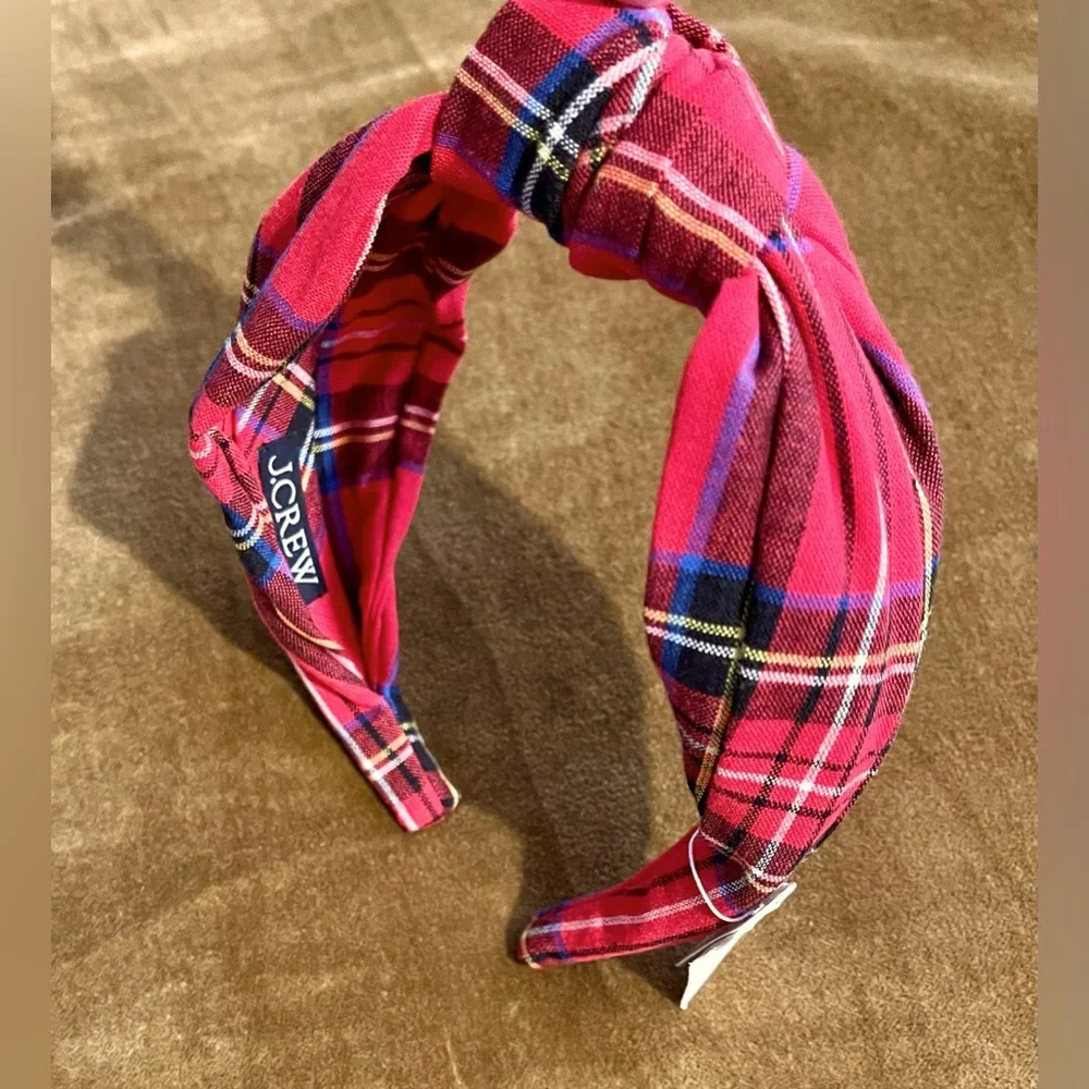 J Crew Classic Tartan Plaid Turban Knot Headband NWT
